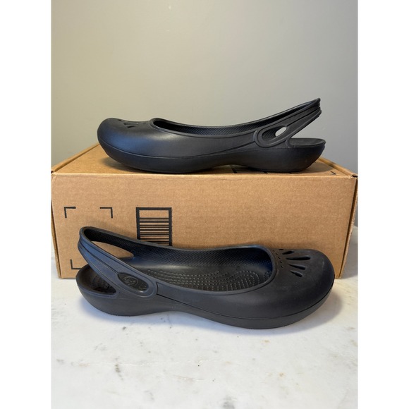 Crocs Malindi Slingback Shoes Women's 8 Black Ballet Flats Slip On Sandals Sz 9 - Picture 8 of 8